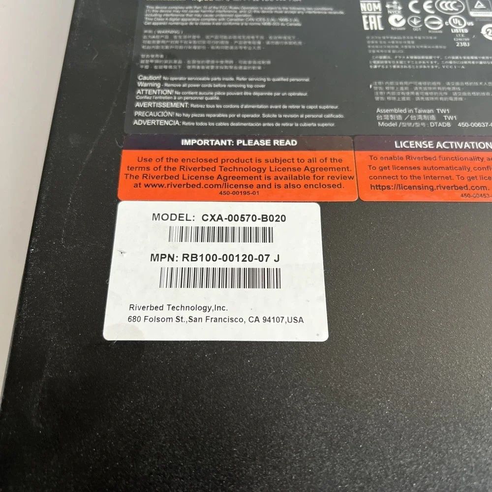 Riverbed Steelhead CX-570 Series cxa-00570-b020 With Adapter